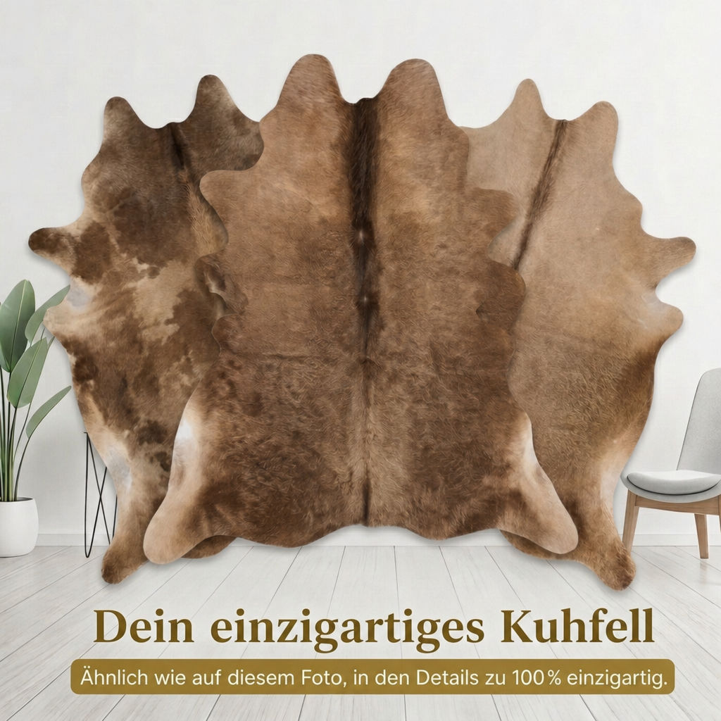 Kuhfell Dunkles Taupe - Bild 6