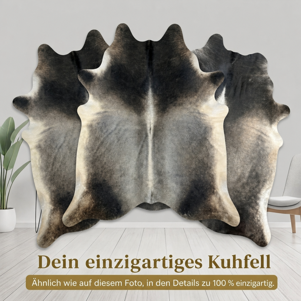 Kuhfellteppich Dunkelgrau - Bild 6