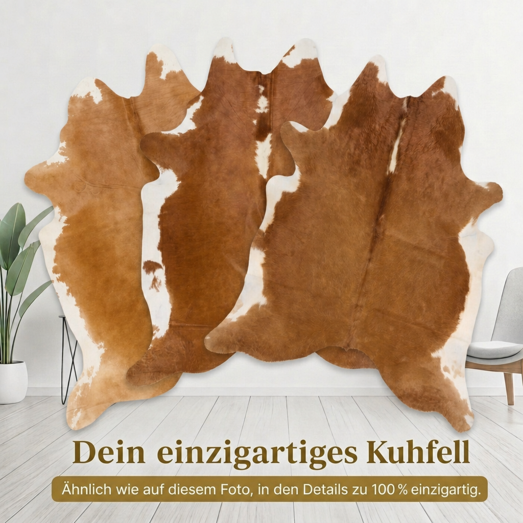 Kuhfell Hereford Braun-Weiß - Bild 6