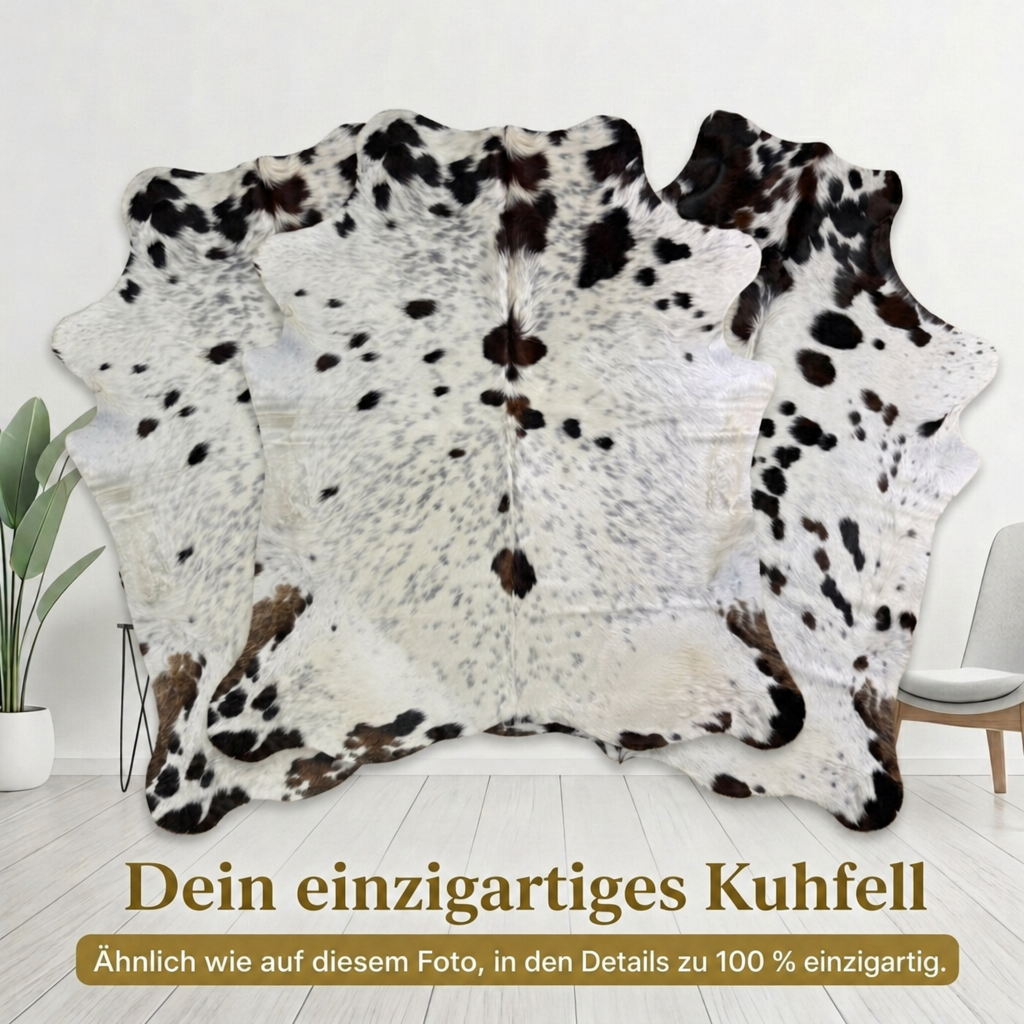 Kuhfell Normannisch Dreifarbig Hell - Bild 6