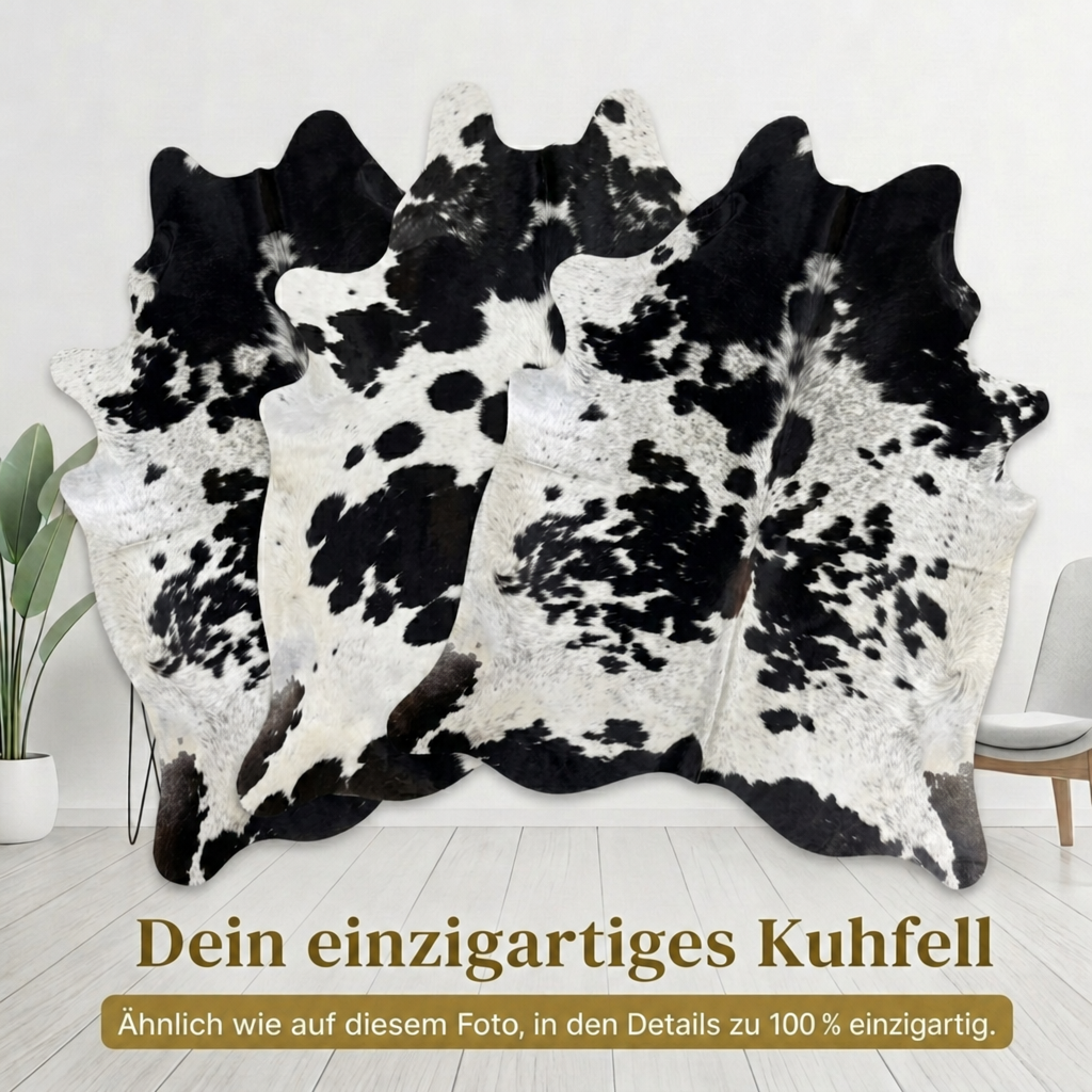 Kuhfell Normannisch Schwarz-Weiß - Bild 6