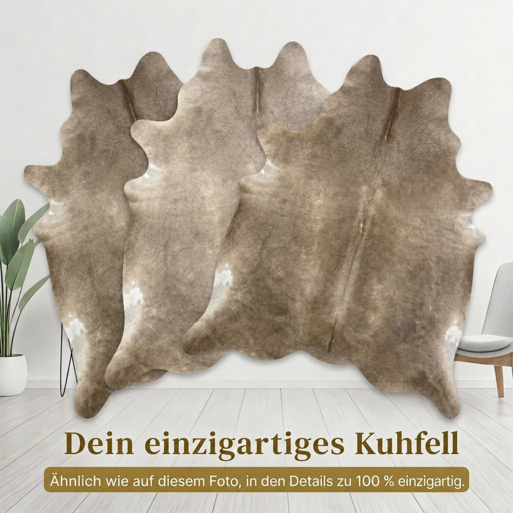 Kuhfell Taupe Meliert - Bild 6