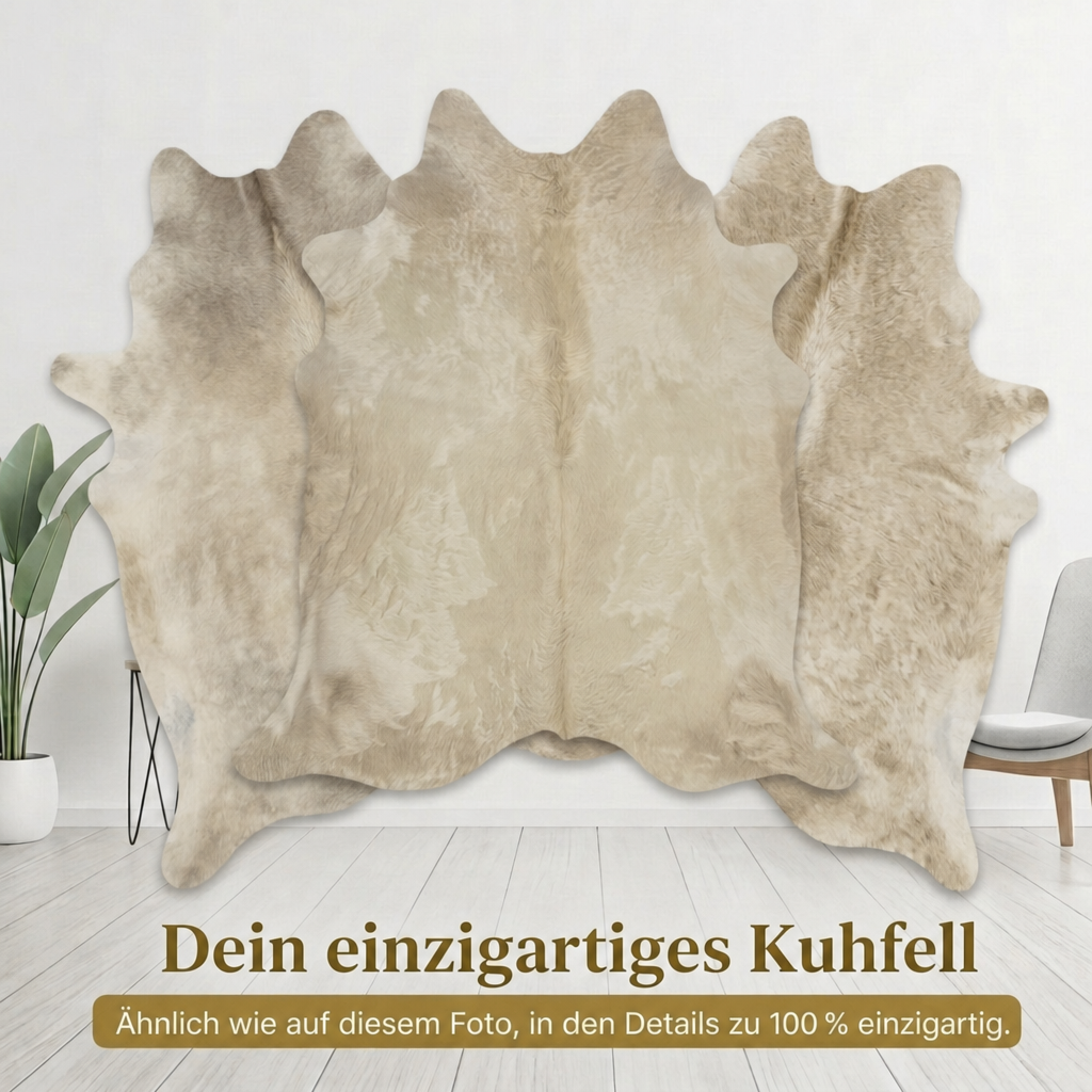 Kuhfell Champagne Taupe - Bild 6