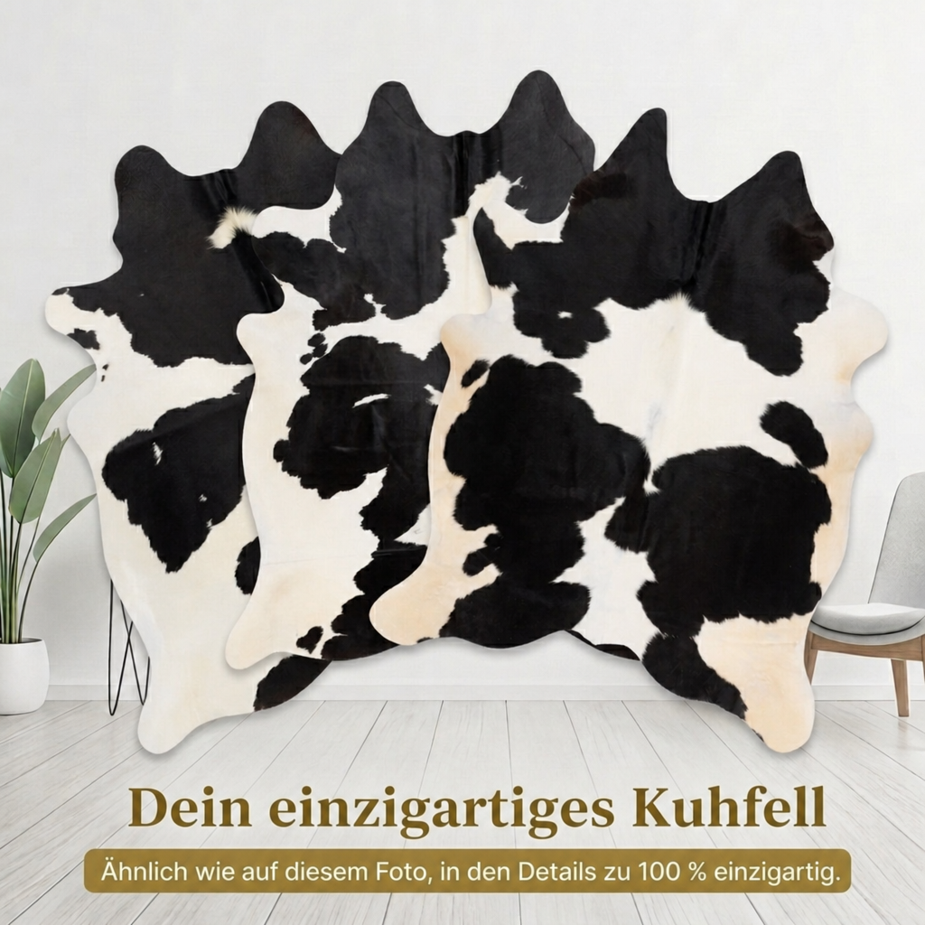 Kuhfell Schwarz-Weiß Gefleckt - Bild 6