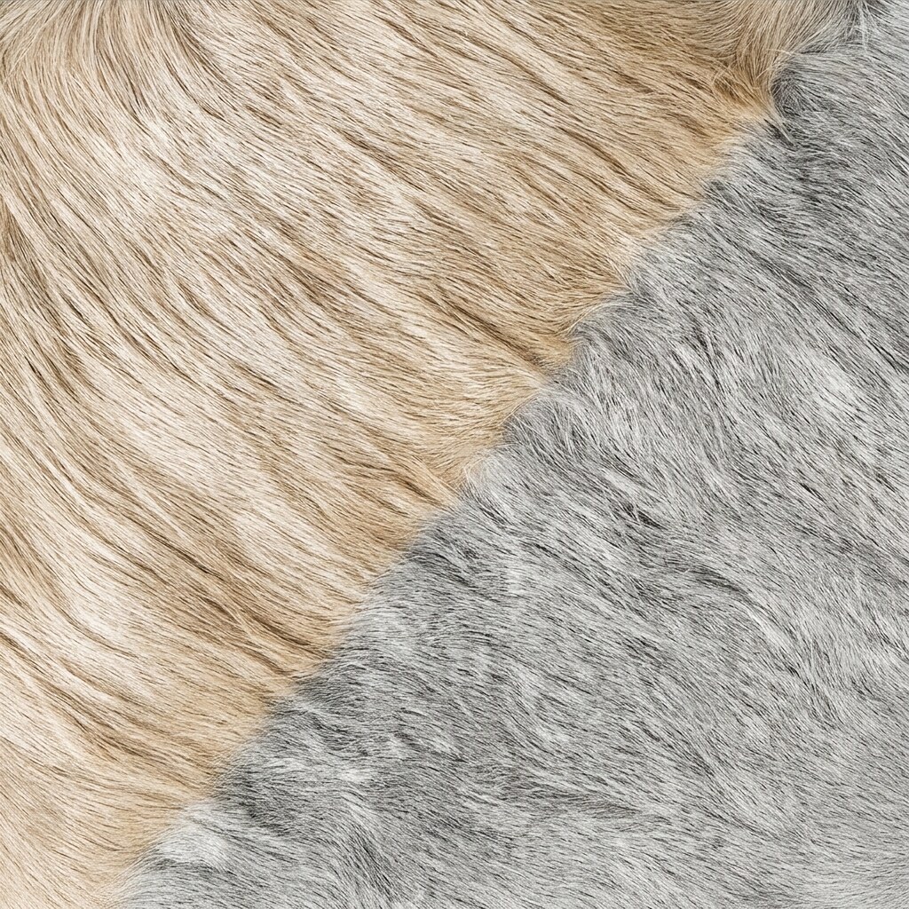 Helle & kühle Farbtöne Kuhfell-Material
