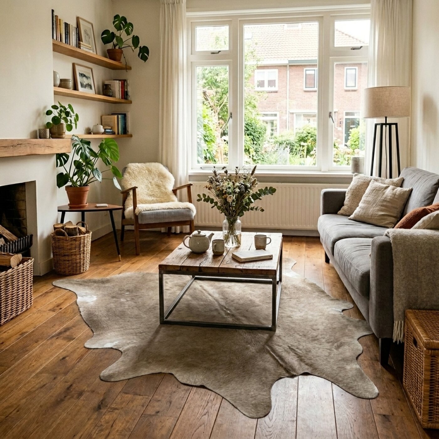 Kuhfell Taupe Meliert - Bild 2